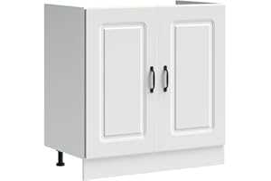 ‎VIDAXL vidaXL Spülenunterschrank Kalmar Weiß 80x46x81,5 cm Holzwerkstoff, Küchenunterschrank, Unterschrank für Küche, Küchenzeile, Küchenschrank