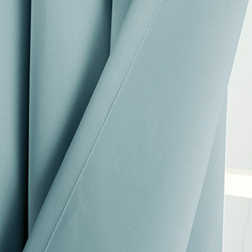 H.Versailtex Gardine blickdichte, Ballad Blau VerdunkelungsGardine mit Kräuselband, Energiespar & Wärmeisolierend, 2 Stück 182 CM x 166 CM (H x B), 2er-Set - 4