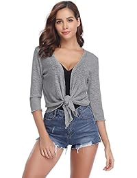 Famrrifuu Femme Bolero Mousseline De Soie Gilet Court