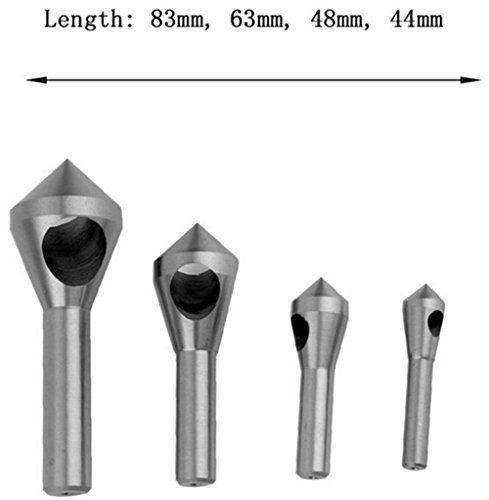 Malayas®4 Stück Entgratsenker HSS Querlochsenker Kegelsenker Entgratung Senker Metall Holz PVC Aluminium 2-5mm 5-10mm 10-15mm 15-20mm - 5