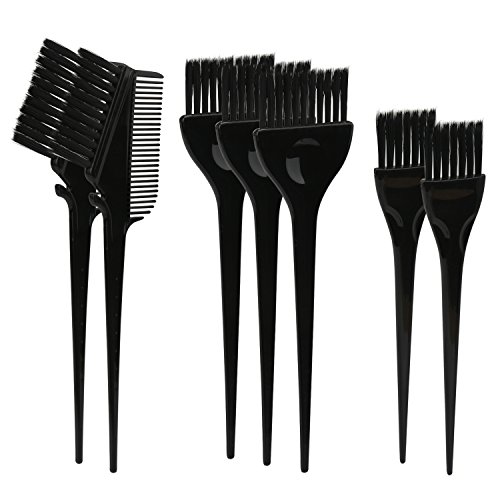 Segbeauty® 7pcs Black Tint Brush Set Hair Dye Brush, Sturdy Section Hair Tinting Brush, Professional Salon Hair Styling Balayage Tools Color Highlighter Brush