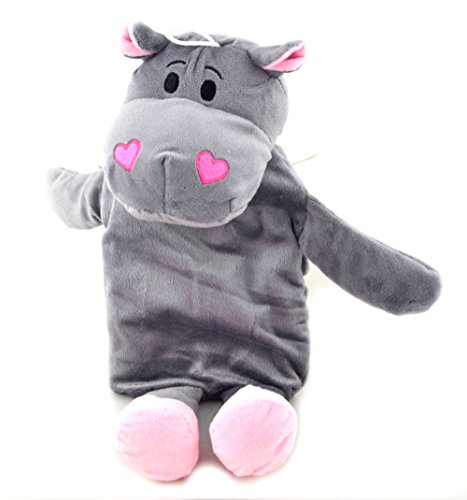 Preisvergleich Produktbild Wärmekuscheltier Wärmekissen Gummi Wärmflasche mit Plüschbezug Nilpferd (Nilpferd)