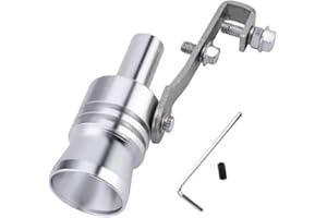 RZCIN Silver Car Turbo Whistle Car Turbo Sound Exhaust Whistle Muffler Auto Blowoff Valve Simulator Turbine Pipe Whistle,Exhaust Pipe Blow-Off Vale Simulator Whistle Effortless Exhaust and Emissions（XL）