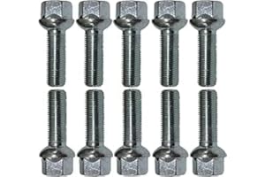 TRACER 10 boulons de roue, couleur argent, R14, M14 x 1,5, 60 mm