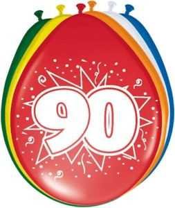90 Geburtstag Deko Luftballon Ballons mit Zahl 90 Farbmix Dekoration zum 90er Geburtstag Party oder andere Anlässe 8 Stück - 2