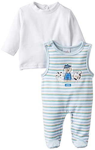 Julius Hüpeden Baby Boys "Happy Farm" im Set mit Oberteil Footies, Multicoloured (baby Blue 123000), 0-3 Months (Manufacturer size 62)