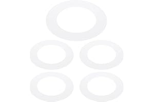 PATIKIL 3.2" ID 4.9" OD Plastic Trim Ring, 5 Pcs Ceiling Light Goof Rings Matte Circular Light Cover Lighting Fixture for Ceiling Wall Recessed Can Downlights, Translucent Matte White