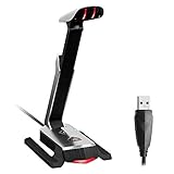 Zoron Micrófono USB para PC, GM290 Micrófono externo 7.1 Puerto de sonido estéreo virtual para juegos, Skype Chat Meeting Podcast Grabación de video, gris