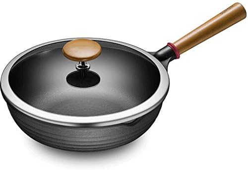 Wok ZHAOJING Cooker 28 Non-stick Pan No Fume, Frying Pan Cast Aluminum Gas Cooker Universal Pan