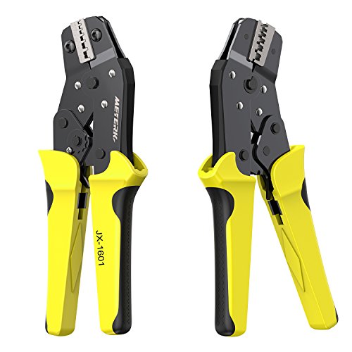 Meterk Professional Wire Crimpwerkzeug, Engineering Ratchet Anschluss Crimpzange, Stiefelringe Crimper, Anschlussklemmen 24-10AWG, 0.25-6 mm² JX-06WF - 3