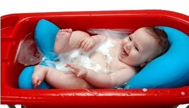 Pomfitis 11111 Batya Cushioned Infant Baby Bather Bath Tub Seat (Light Blue)