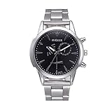 Männer Militär Wasserdicht Sport Chronograph Schwarz Edelstahl Armbanduhr Luxus Design Business Chenang Kalender Modisch Analog Quarzuhr Herren-Uhren Schwarz/Silber