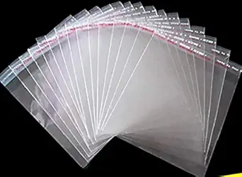 DMS RETAIL Self Adhesive Plastic Bag/Self Adhesive Seal Bag/Transparent poly bag/Clear Resealable bag/Plastic packing material-Pack of 25 -size -5 * 7