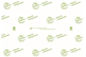 PRO DP Bio Frischhaltepapier Metzgerpapier Einschlagpapier Frischpack Alternative 55g/m² fettdicht "Frisch verpackt" eco-friendly 12,5kg verschiedene Größen zur Auswahl - Inkl. VerpG in D (1/2 Bogen 50x75cm)