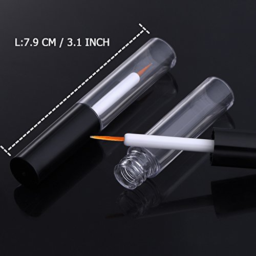 eBoot 4ml Wimpertusche Leerrohr Eyeliner Flasche Lip Gloss Tubes Vials Containers mit Stäbchen Pinsel und Gummieinsätze, Trichter für Rizinusöl - 4