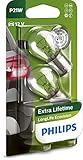 4-fache Lebensdauer Philips 12498LLECOB2 LongLife EcoVision P21W Signallampe 12498LLECOB2, 2er Blister