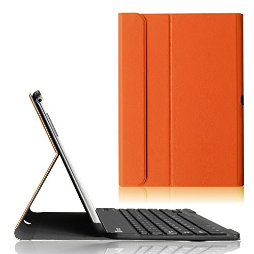 Fintie Blade X1 Samsung Galaxy Tab S 10.5 Bluetooth Tastatur Hülle Keyboard Case - Ultradünn leicht SmartShell Ständer Schutzhülle mit magnetisch abnehmbar drahtloser Bluetooth Tastatur für Samsung Galaxy Tab S T800 T805 (10,5 Zoll) Tablet, Orange