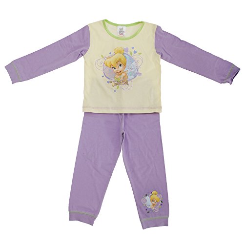 Disney Childrens Girls Tinker Bell Sweet Pixie Long Sleeve Top & Bottoms Pyjama Set (18-24 Months) (Pale Yellow/Lilac)