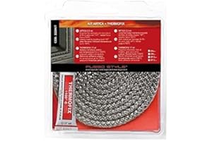 XODO STORE Kit professionale composto da treccia per stufe e caminetti, resistenti ad alte temperature KIT ARTICA + COLLA THERMOFIX grigio morbido DIAM. 6/8/10/11/12 (Diam. 8)