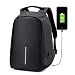 Produktbild Business Laptop Rucksack mit USB-Ladeanschluss, externe Wasserdicht Schultasche Schwarz, Computer Rucksäcke Wasserdicht Anti-Diebstahl Leinwand Daypack für College Business Travel Outdoor Aktivitäten Herren/W, Schwarz