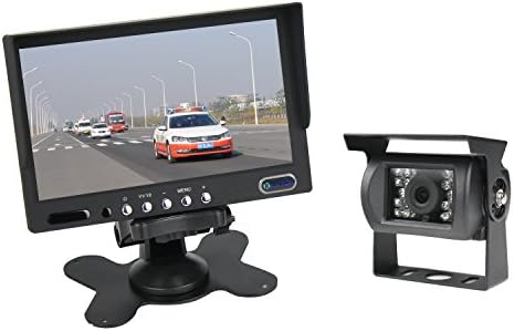 KIPTOP 7 inch TFT Color Monitor IP67 Waterproof Reversing Camera including 20 Meter Connection Cable (12-24 Volt)