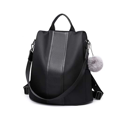 Miss Lulu Damen Rucksäcke Klein Anti Diebstahl Handtasche Casual Daypack für Damen Mädchen M (Schwarz)