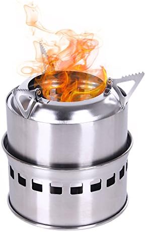 Kottle Portable Wood Burning Backpacking Camping Stove, Stainless Steel