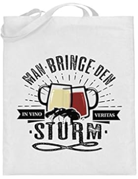 Hochwertiger Jutebeutel (mit langen Henkeln) - MAN BRINGE DEN STURM