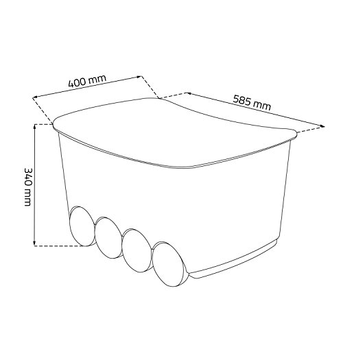 BranQ Play Box 52 L Funny Spielzeugbox Spielzeugkiste Rollbox Kiste Räder Deckel grün - 2
