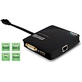 Plugable USB 3.0 Dual-Head Graphics and Gigabit Ethernet Adapter (HDMI up to 2560x1440 and DVI / VGA 1920x1200. Supports Windows 10, 8.1, 7, XP)