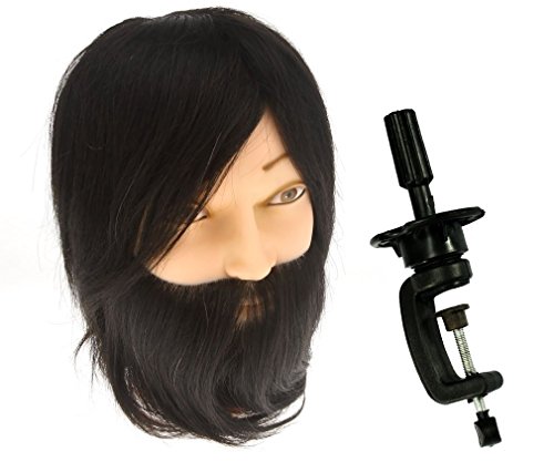 Micro Trader 14" 100% Real Human Hair With Beard Hairdressing Training Head