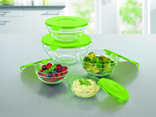 GOURMETmaxx 02973 Glasschüssel-Set | 10 Teile | Geeignet für Spülmaschine | Ineinander stapelbar | Transparent - 3