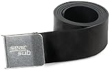 Hebilla en acero inoxidable Seac 0990006 Cinturón de Goma con Hebilla, Hombre, Negro, M/L