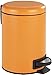 Produktbild WENKO 22442100 Kosmetik Treteimer Leman Orange-Mattiert, Kosmetikeimer mit Tretmechanismus Fassungsvermögen: 3 l, Stahl, 17 x 25 x 22.5 cm