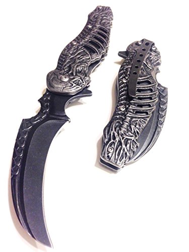 Taschenmesser, Klappmesser, Motiv: Gothik, Skelett, leicht zu öffnen, # 300308-SW
