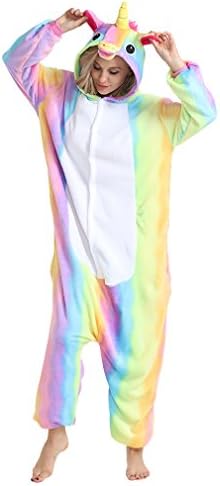 Kigurumi Pajamas (Great Value)- Unisex Costume Animal &amp; Disney Character Pyjamas (L: 169cm ~ 178cm, Timber Wolf) (Unicorn- colorful, M: 159cm ~ 168cm)