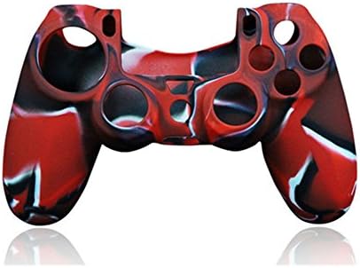 Oft Camouflage Silicone Controller Joystick Protective Case Silicone Cover Skin for Sony PS4 Game Controller red