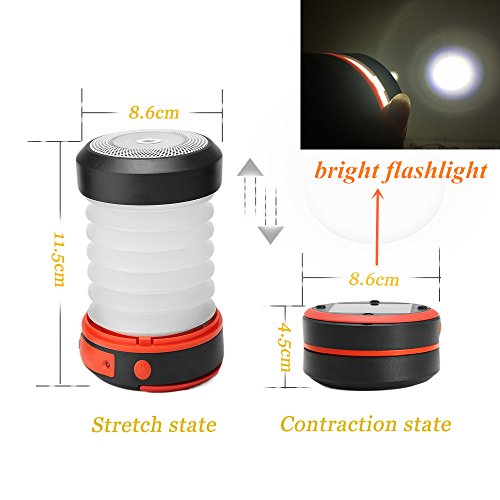 SOLMORE LED Campinglampe Solar Campingleuchte Camping Zelt Laterne Mini LED Notfallleuchte Tragbar Zusammenklappbar Taschenlampe 3 Helligkeiten SOS und Power Speicher mit USB Aussenleuchte für Camping Outdoor Wandern Angeln Abenteuer - 6