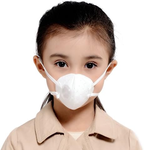 KANJEKANLE kids 3-6Y Anti-collision Anti-Bacteria Dust Masks,Electrostatic Cotton Material,Valve,White