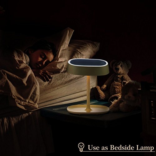 Leichten Makeup Spiegel Kosmetikspiegel, Wiederaufladbar Eitelkeitsspiegel mit Lichtern und Ablage, 3 in 1 Bonusfunktionen die Ihnen als Tischlampe und Nachttischlampe dienen perfekt als Geschenk für Mädchen Tochter Freundin Frau Mama - 5
