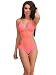Clovia Women Orange Polyamide Monokini Swimsuit With Jacquard Stripes RS.1099.00