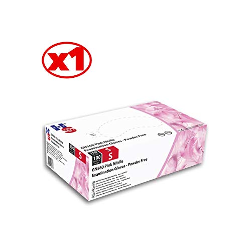Gants En Nitrile Rose Handsafe - La Boîte De 100 - Non Poudré - Gn560 By Antigua Health Care