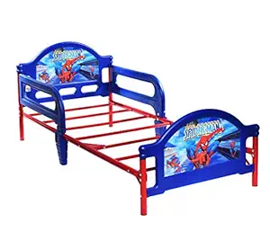 Iris Deluxe Spiderman Toddler Bed with Attached Guardrails for Kids (Blue)