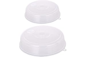 BCBF 2PCS Coperchio per Microonde 23 Cm +17 Cm, con Uscita Vapore, Coperchio per Microonde per Microonde Piccoli e Grandi, Plastica