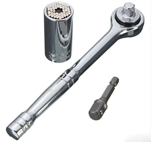 Preisvergleich Produktbild 3Pcs Universal Steckschlüssel Bohrmaschine Adapter 7-19Mm Chrom Vanadium HT405