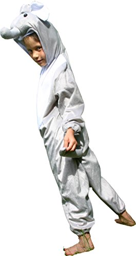 Fun Play Disfraz Animal Elefante niño - Animal Onesie Elefante para niños de 3-5 años (110 cm) Talla M