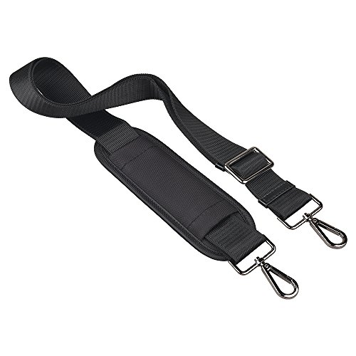 Qishare Universal Ersatz-Schultergurt Abnehmbarer weicher, gepolsterter verstellbarer Gürtel mit Metall-Drehhaken für Gepäck-Duffel-Computertaschen Laptop-Tasche Crossbody-Tasche (Schwarz,150cm)