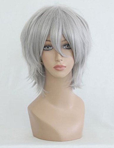 Beauty Smooth Hair Women Short Length Silvery White Cosplay Party Peru Corner COSL1017