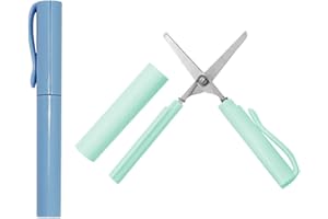 HZAOPZE 2 pcs Tijeras de papelería-Tijeras Hechas a Mano-Tijeras afiladas antiadherentes Tijeras Agarre cómodo Niños Adecuado para la Oficina Escuela Hogar para el hogar Cinta de Corte(Verde y Azul)