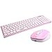 Produktbild Guanwen Tastatur- und Mausset, kabellose, recht ergonomische 2,4-GHz-Kompakttastatur + 1200 DPI-Maus mit Nano-USB-Empfänger für Laptop-PC-Notebook (Farbe : Pink)